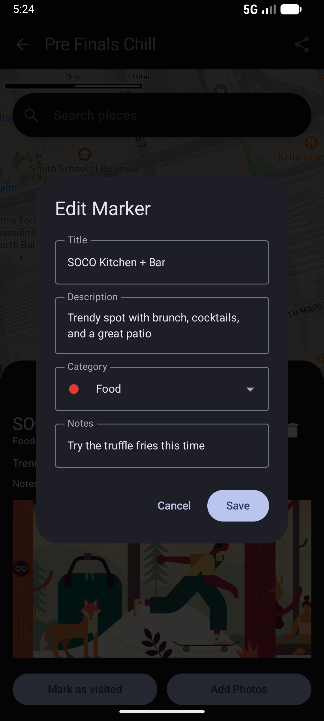 Edit marker